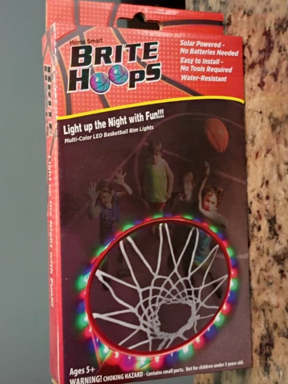 Home Smart Brite Hoops LED Basketball Light-Solar Powered-No Batteries Needed